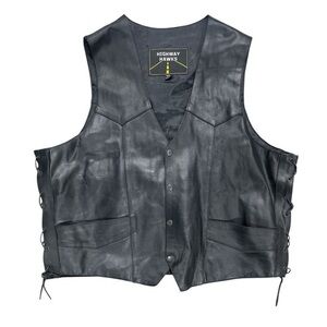 Leather Motorcycle Vest XXL